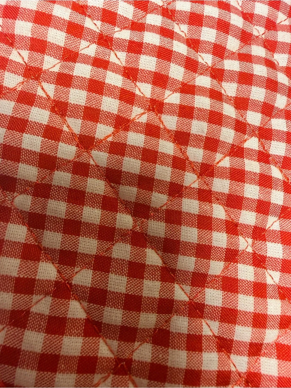 NWT: Red Gingham Quilted Pouch